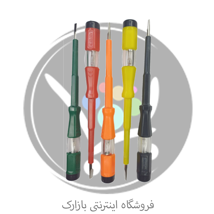 فازمتر مدار با دسته عایق مناسب تشخیص سیم فاز و تست ولتاژ